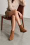 Women's Tan Suede Genuine Leather 36-41 Size Chelsea Boots & Booties - 2