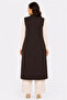 Women's Middle-Aged Patterned Comfortable Fit Flounced Combed Cotton Mother Long Vest 4320 - 6
