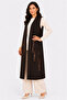 Women's Middle-Aged Patterned Comfortable Fit Flounced Combed Cotton Mother Long Vest 4320 - 5