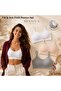 3-Pack Ribbed Strap Bra Set - with Removable Pads - Flexible Ribbed Bustier (White - Nude - Gray)