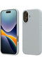 iPhone 17 Case with Velvet Inside, Raised Screen and Camera Protection, Flexible Silicone Cover, Soft Gray