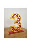 3 Years Old Birthday Table Decor (Temed Yellow-Red) - 4