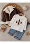 Leather-Fur Coat Jacket (Artificial) Lycra Belted Jeans Pants Flexible Printed Bodysuit Unisex 4-Piece Set - 2