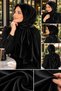 Velvet Effect Black Shawl for All Seasons, the Most Matte and Stylish Version of Black - 4
