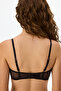 Chocolate Brown Lotus Broidery Snake Pattern Padded Bra - 4
