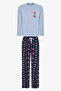 Men's Aurora Station Geometric Pattern Pants Long Sleeve Pajama Set