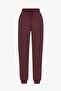 Brown High-Waisted Elastic Cuffed Sweatpants - 6