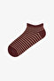 Beige Everyday Ribbed Striped Jacquard 5 Pairs Booties Socks - 2