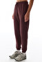 Brown High-Waisted Elastic Cuffed Sweatpants
