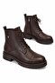Tormen lace-up women's genuine leather boots - brown