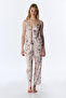 Pastel Beige Petal Satin Pants Pajama Bottoms - 3