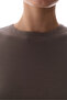 Gray Crew Neck Crop Cotton T-Shirt - 3