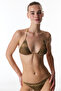 Destini Triangle Zebra Patterned Glitter Bikini Top - 2