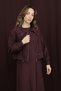 Women's Crop Jacket Detailed Two-Piece Dress - 12651Tks Burgundy - 2
