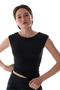 Black Flatlock Stitched Active Top