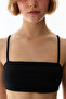 Black Ribbed Sports Bra - 2