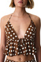 Polka Dot Ruffled Bikini Top - 5