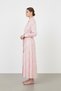 Women's 3D Floral Patterned Belted Maxi Dress -20695Elb Pink - 3
