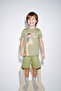 Boy's Khaki Dinosaur the Field Short Sleeve 2-Piece Pajama Set