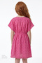 Girl's Pink Embroidered Floral Pompom Kaftan - 2