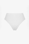 White High Drawstring High Waist Bikini Bottom - 5