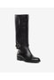 Women's Black Genuine Leather Boots 5K2Tc59305 - 2
