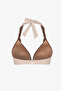 Beige Devon Gathered Glitter Bikini Top - 5