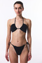 Black Super Frill Tie-Up Low Waist Bikini Bottom - 4