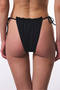 Black Super Frill Tie-Up Low Waist Bikini Bottom - 2