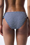 Texas Navy Gingham Ruffle Slip Bikini Bottom - 3