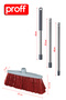 Outdoor Garden and Balcony Broom with Stainless Steel Handle - 24 cm Stiff Brush - 4