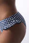 Texas Navy Gingham Ruffle Slip Bikini Bottom - 4