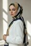 Crepe Geometric Patterned Khaki Color 75X195 Non-Shedding Shawl - 2