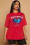 Unisex Blue Butterfly Printed T-shirt
