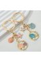 Shell and Starfish Enameled Keychain with Tassel,Zinc Alloy and Stainless Steel Keyring for Bags and Purses - 6
