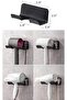 2-Pack Universal Adhesive Wall Mounted Hair Dryer Holder,Bathroom Organizer Rack with Plug and Wire Hook - 2