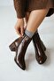 Fiamma Brown Wrinkled (5 cm Heeled) Daily Use Women's Boots