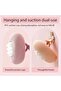 2-Piece Bath Shower Sponge and Silicone Body Brush Set,Exfoliating Scrubber for Deep Cleaning and Massage,Pink and Cyan - 3