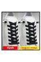 Set of 3 Flat Elastic Smart Laces 100 cm – Snap On, Metal Clip, Screw-On – Black - 2
