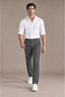 Men's Smoked Classic Fabric Trousers Slim Fit Lycra Ankle Length Narrow Leg - 4
