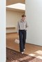 Striped classic collar shirt - light khaki