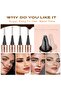 4-Tip Microblade Eyebrow Pen,Waterproof and Smudge-Proof Long-Lasting Liquid Eyebrow Pencil,Light Brown - 7