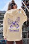 Unisex Butterfly & Letter Graphic Printed Sweatshirt