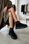 Duvia Black (4.5 cm) Stretch Daily Use Boots with Fur Inside - 4