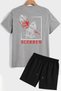 Back Printed Shorts T-shirt Tracksuit Set
