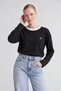 Crew Neck Basic Blouse Black - 5