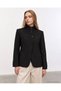 Women's Stand Collar Button Detail Jacket - 4