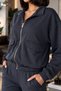 Women's Zipper Tracksuit Set Wide Leg Pants Casual Sports Set with Pockets - 4