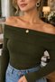 Women's Madonna Collar Low Sleeve Knitwear Blouse - 4