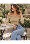 Women's Madonna Collar Low Sleeve Knitwear Blouse - 3